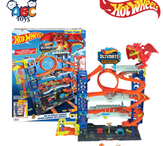 Hot Wheels HKX48 City Ultimate Garage Playset From “Let's Race” With 2 Toy Cars & Storage, Ages 4+