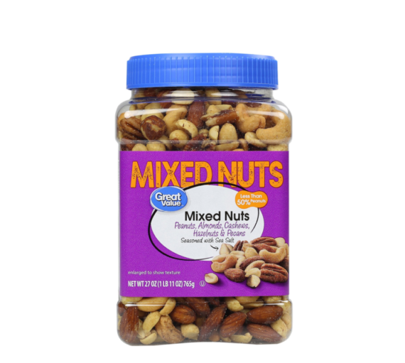 Great Value Mixed Nuts with Peanuts, 27 Oz