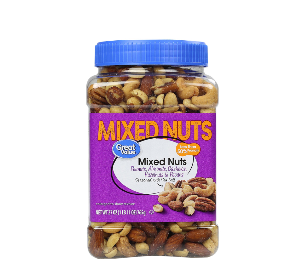 Great Value Mixed Nuts with Peanuts, 27 Oz